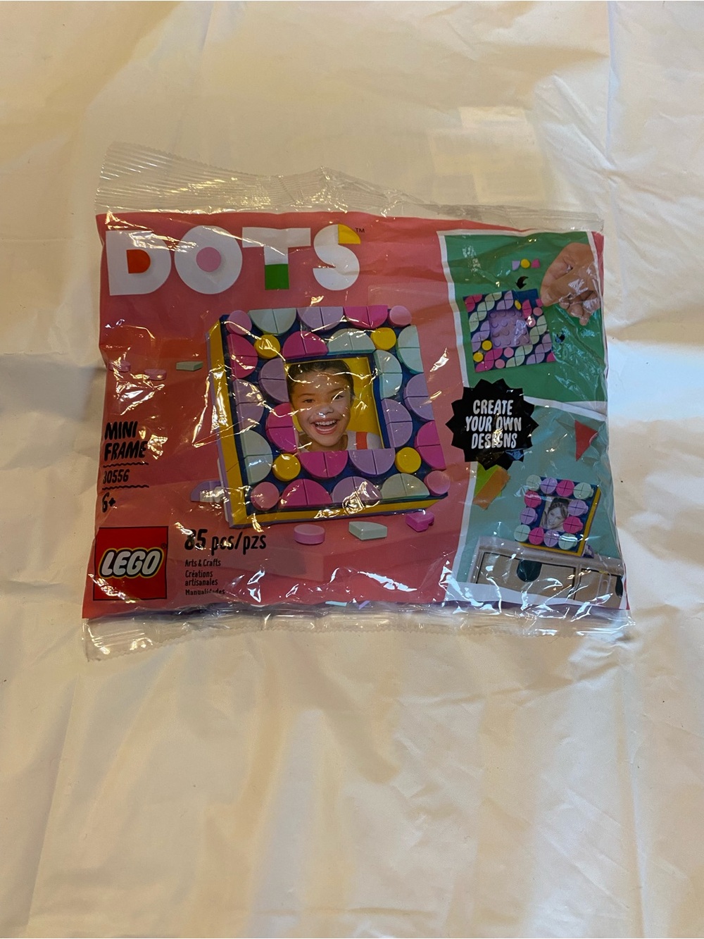 Lego DOTS Pink Mini Frame with Yellow, Purple & Blue Tiles